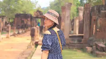 khmer, girl, temple