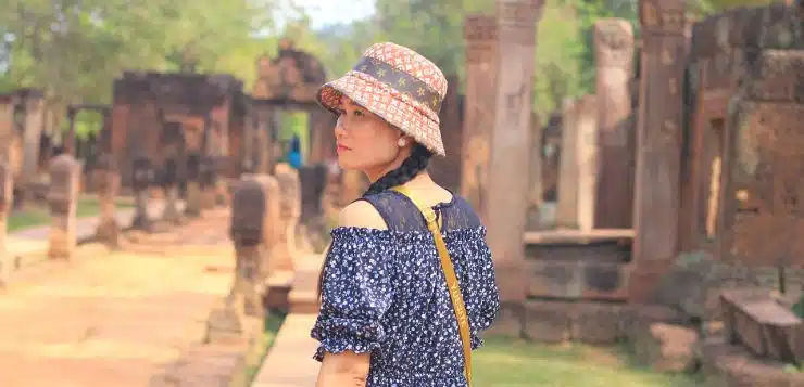 khmer, girl, temple