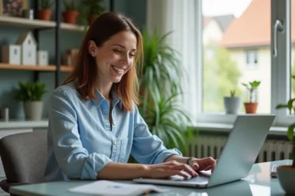 Femme d'affaires gérant ses annonces immobilières