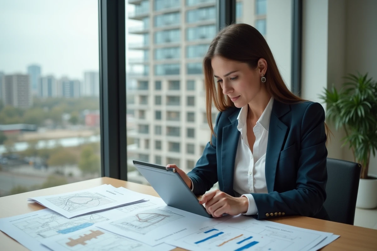 Jeune femme gestionnaire de projet en bureau moderne