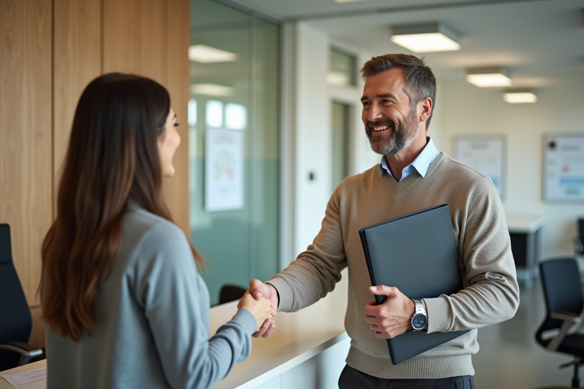 Homme serrant la main d