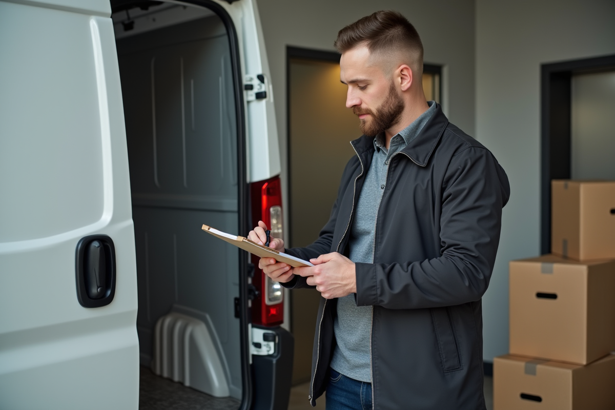 Homme vérifiant une liste d