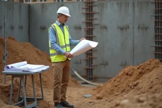 Ingénieur en sécurité sur un chantier de construction
