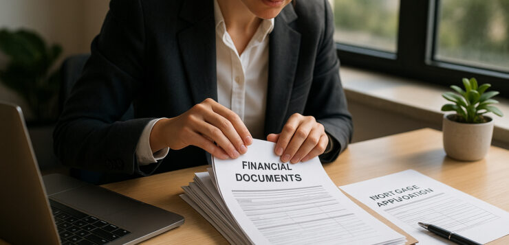 Professionnel bien habille organisant des documents financiers au bureau
